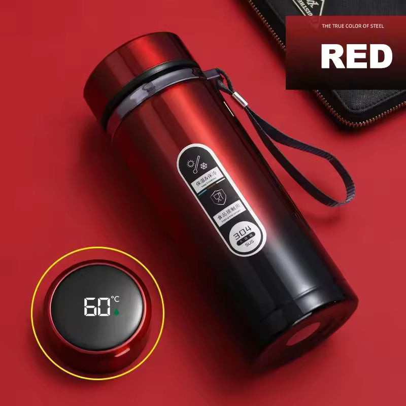 Smart Thermos Bottle – black & red