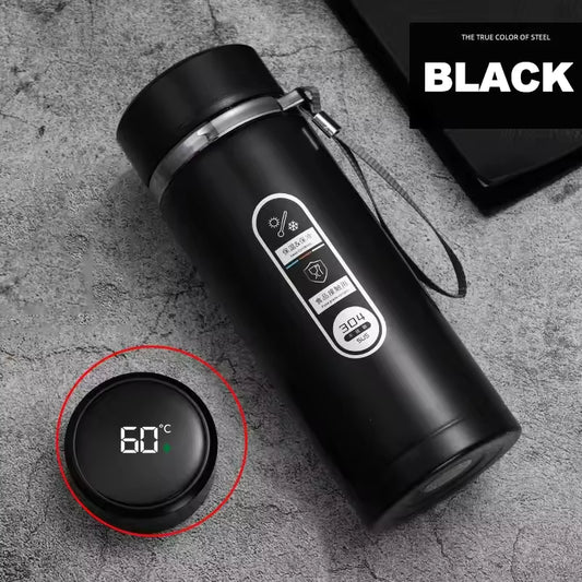 black led temperature thermos bottle