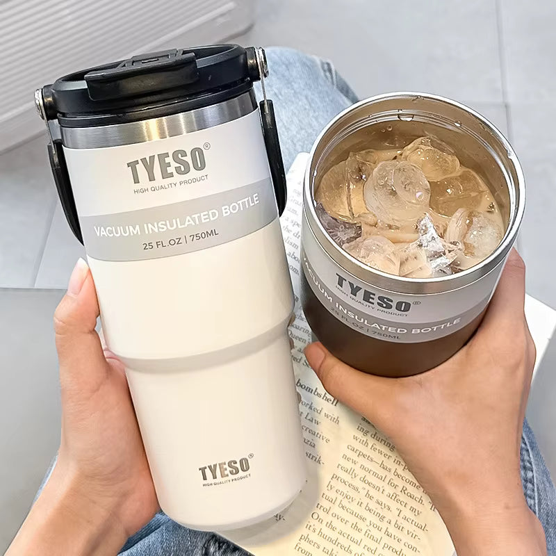 white and brown tyeso vacuum insulated tumbler